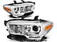 Projector Headlights with Amber Corners; Chrome Housing; Clear Lens (16-23 Tacoma w/ Factory Halogen DRL)