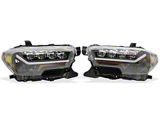 Quad-Pro LED Projector Headlights; Black Housing; Clear Lens (16-23 Tacoma w/ Factory Halogen DRL)