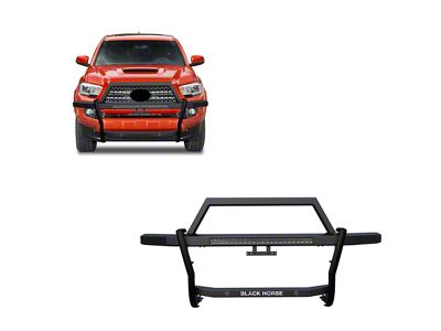 Rambler Grille Guard with 30-Inch LED Light Bar; Matte Black (05-23 Tacoma)