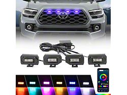 Raptor Style Grille Lights; RGB (20-23 Tacoma TRD Off-Road, TRD Sport)