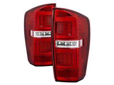 LED Tail Lights; Chrome Housing; Red/Clear Lens (16-23 Tacoma)