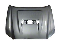 Replacement Aftermarket Hood with Scoop Opening; Silver Metallic (16-23 Tacoma)