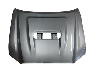 Replacement Aftermarket Hood with Scoop Opening; Silver Metallic (16-23 Tacoma)