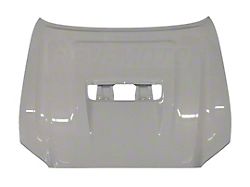 Replacement Aftermarket Hood with Scoop Opening; Super White 2 (16-23 Tacoma)