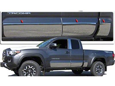 Rocker Panel Trim; Stainless Steel (16-23 Tacoma Access Cab w/ 6-Foot Bed)