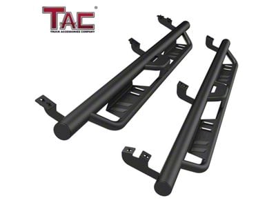 Rocker Slider Drop Running Boards; Fine Textured Black (05-23 Tacoma Double Cab)