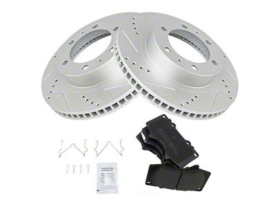 Semi-Metallic Performance 6-Lug Brake Rotor and Pad Kit; Front (05-23 Tacoma)