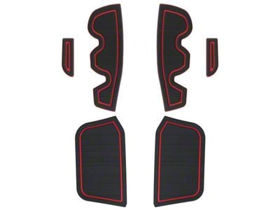 Side Door Pocket Foam Inserts; Black/Red (16-23 Tacoma Access Cab)