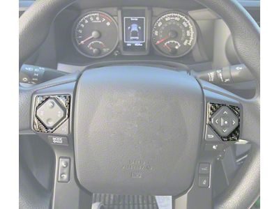 Steering Wheel Upper Buttons Accent Trim; Forged Carbon Fiber (16-23 Tacoma)