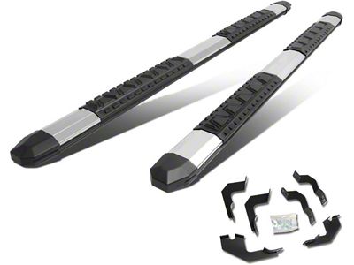 5-Inch Extruded Side Step Bars; Polished and Matte Black (05-23 Tacoma Double Cab)