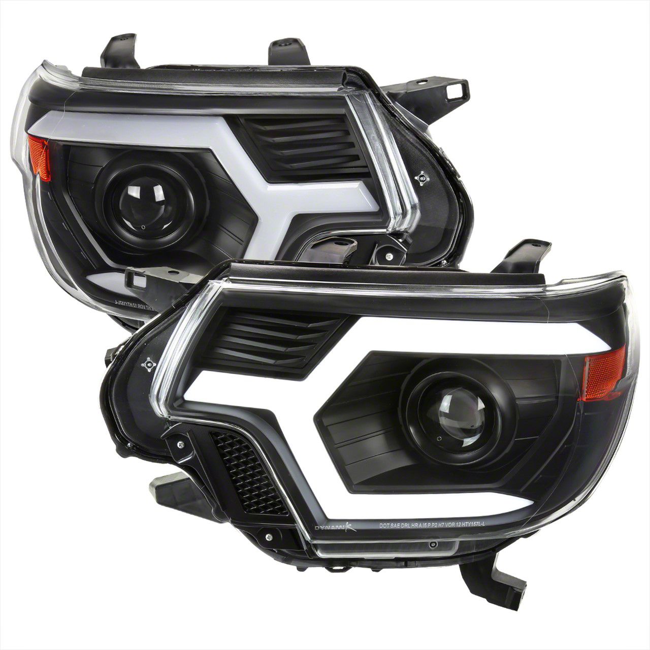 Tacoma Switchback Sequential LED Bar Projector Headlights; Matte Black ...