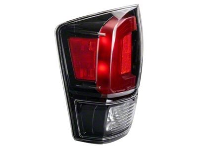 Tail Light; Black Housing; Red Clear Lens; Driver Side (17-19 Tacoma)