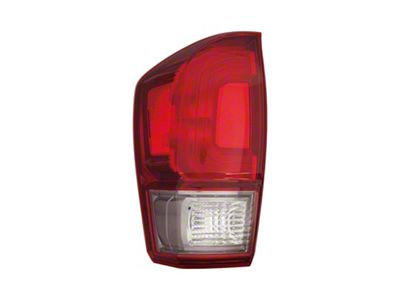 CAPA Replacement Tail Light; Chrome Housing; Red/Clear Lens; Driver Side (16-23 Tacoma TRD w/ Factory Halogen Tail Lights)