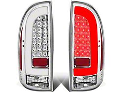 L-Bar LED Tail Lights; Chrome Housing; Clear Lens (05-15 Tacoma w/ Factory Halogen Tail Lights)