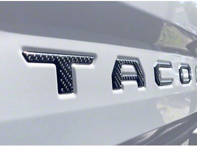 Tailgate Letter Inserts; Forged Carbon Fiber (16-23 Tacoma)