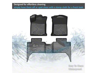 TOTALINER Heavy Duty Front and Rear Floor Liners; Black (18-23 Tacoma Double Cab)