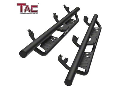 Tubular Style Drop Side Step Bars; Fine Textured Black (24-25 Tacoma Double Cab)