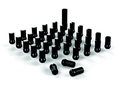 Teraflex Black Spline Drive Lug Nuts; 9/16-Inch; Set of 36 (07-18 Jeep Wrangler JK)