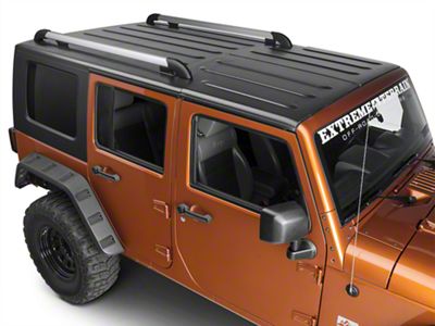 Teraflex Nebo Roof Rack Main Rail Kit; Silver (11-18 Jeep Wrangler JK 4-Door)