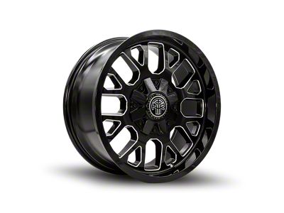 Thret Offroad Attitude Gloss Black Milled 6-Lug Wheel; 20x9; 0mm Offset (04-15 Titan)