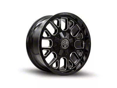 Thret Offroad Attitude Gloss Black Milled Wheel; 17x9; -12mm Offset (18-25 Jeep Wrangler JL)