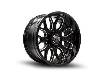 Thret Offroad Monarch Gloss Black Milled Wheel; 22x10; -21mm Offset (18-25 Jeep Wrangler JL)