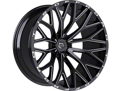 TIS 566 Gloss Black Milled 6-Lug Wheel; 22x10; 10mm Offset (04-15 Titan)