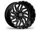 TIS 544BM Gloss Black Milled 6-Lug Wheel; 20x12; -44mm Offset (10-24 4Runner)