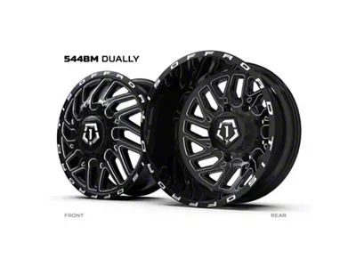 TIS 544 Gloss Black Milled Wheel; 20x12; -44mm Offset (84-01 Jeep Cherokee XJ)