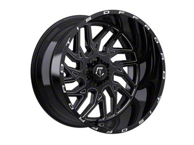 TIS 544 Gloss Black Milled Wheel; 22x10; 10mm Offset (20-25 Jeep Gladiator JT)