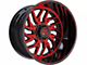 TIS 544MBR Gloss Black with Red Tint Accent 6-Lug Wheel; 20x10; -12mm Offset (16-24 Titan XD)