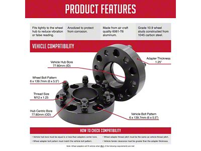 1.25-Inch Billet Aluminum Hubcentric 6-Lug Wheel Spacer (04-24 Titan)