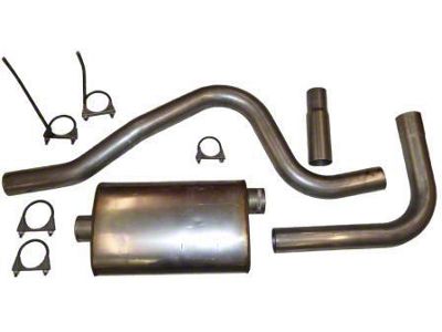 3-Inch Aluminized Single Exhaust System with HVS Welded Muffer; Side Exit (04-06 Titan)