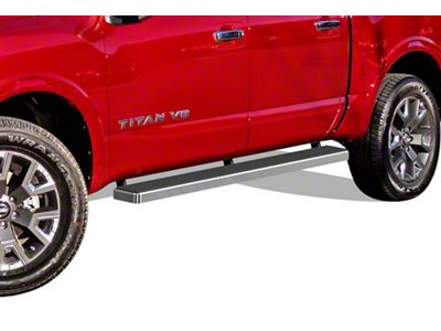 6-Inch iStep Running Boards; Hairline Silver (04-24 Titan Crew Cab)