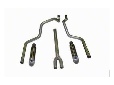 Aluminized Deep-Tone Dual Exhaust System with Stainless Angle Tips; Rear Exit (04-06 Titan)