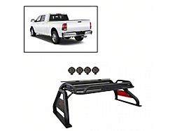 Atlas Roll Bar with 7-Inch Black Round LED Lights; Black (17-24 Titan)