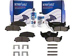 Ceramic Brake Pads with Brake Fluid and Cleaner; Front and Rear (08-10 Titan)