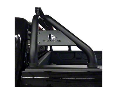 Classic Roll Bar with 5.30-Inch Black Round Flood LED Lights; Black (17-24 Titan)