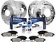 Drilled and Slotted 6-Lug Brake Rotor, Pad, Brake Fluid and Cleaner Kit; Front and Rear (11-15 Titan)