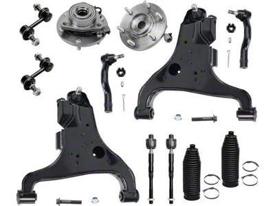 Front Lower Control Arms with Wheel Hub Assemblies, Sway Bar Links and Tie Rods (08-12 4WD Titan)