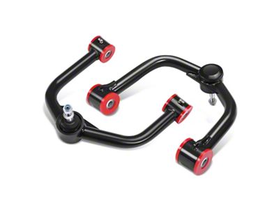 Front Upper Control Arms for 2 to 4-Inch Lift; Black/Red (04-15 Titan)