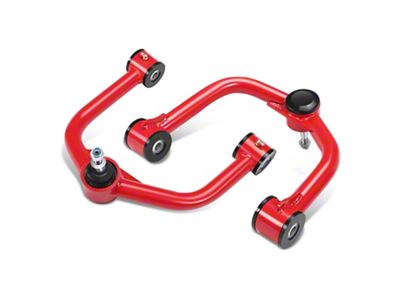 Front Upper Control Arms for 2 to 4-Inch Lift; Red/Black (04-15 Titan)