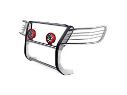 Grille Guard with 7-Inch Red Round LED Lights; Stainless Steel (04-15 Titan)