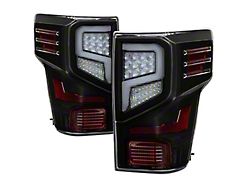 Light Bar LED Tail Lights; Black Housing; Clear Lens (17-24 Titan w/ Factory Halogen Tail Lights)