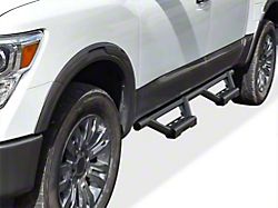 Octagon Tube Drop Style Nerf Side Step Bars; Black (04-24 Titan Crew Cab)