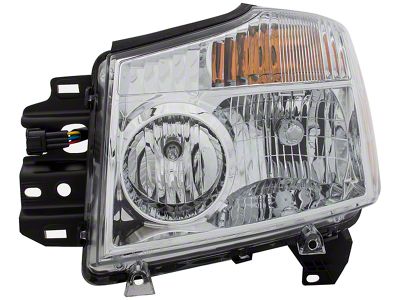 OE Style Headlight; Chrome Housing; Clear Lens; Driver Side (04-07 Titan)