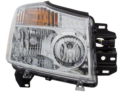 OE Style Headlight; Chrome Housing; Clear Lens; Passenger Side (04-07 Titan)