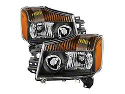 OE Style Headlights; Black Housing; Clear Lens (04-15 Titan)