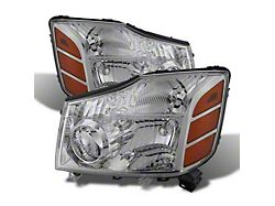 OE Style Headlights; Chrome Housing; Clear Lens (04-15 Titan)