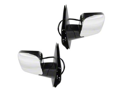 Powered Heated Mirrors with Turn Signal; Chrome (09-15 Titan w/ Puddle Lights & Memory Mirrors)